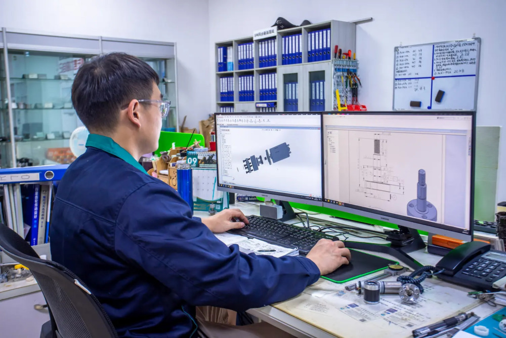Engineer developing a custom motor design