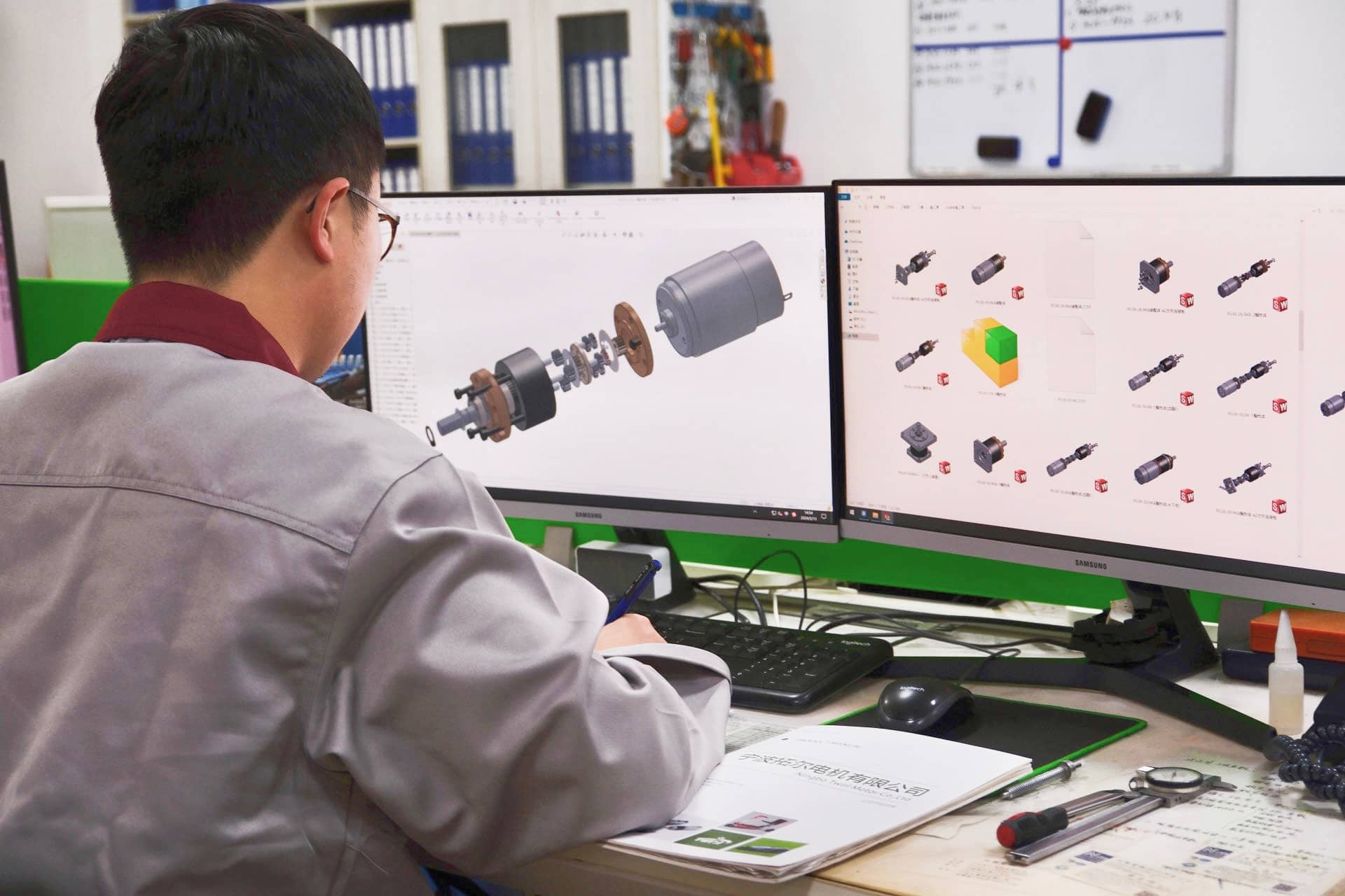 Engineer developing a motor design