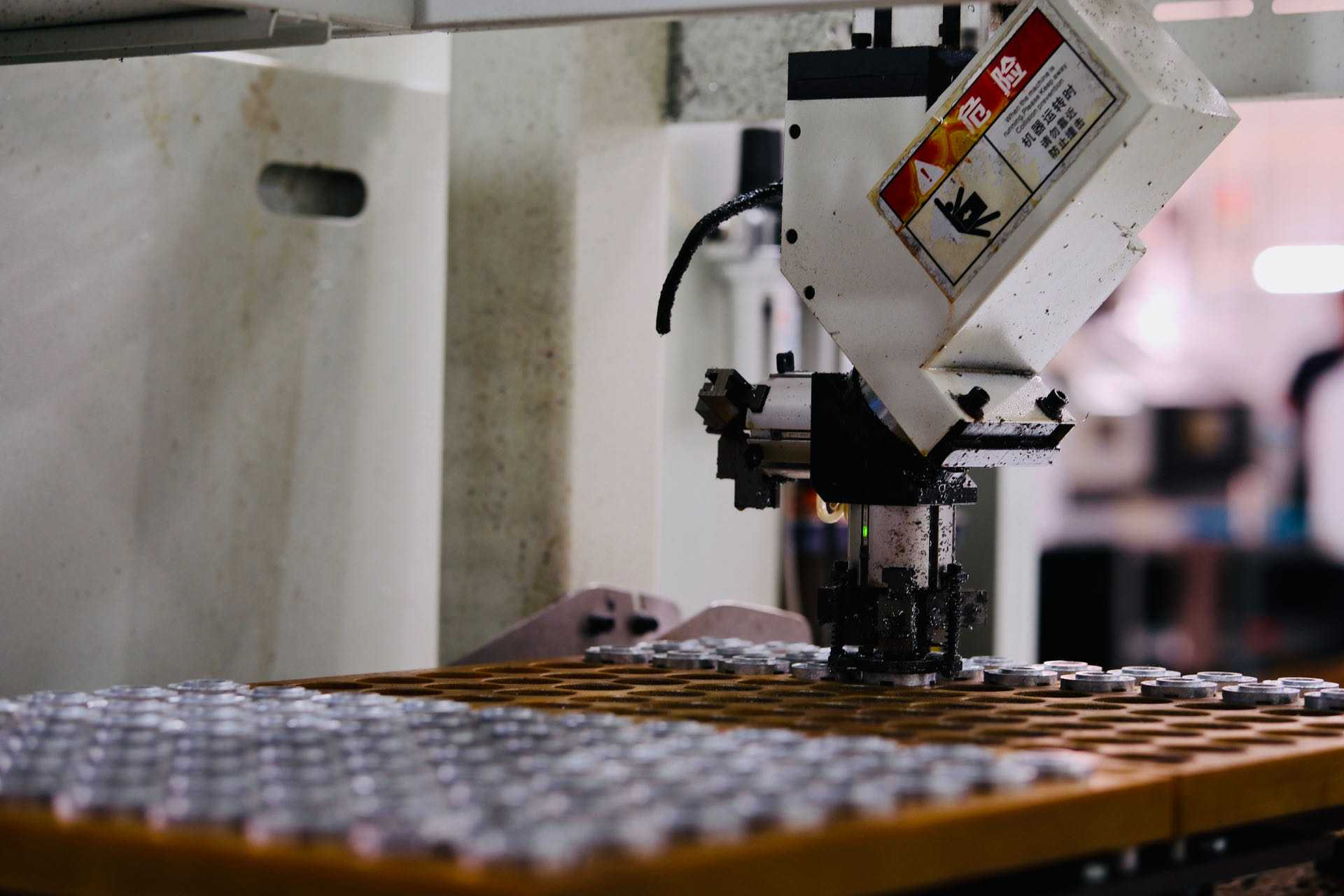 Motor components being machined